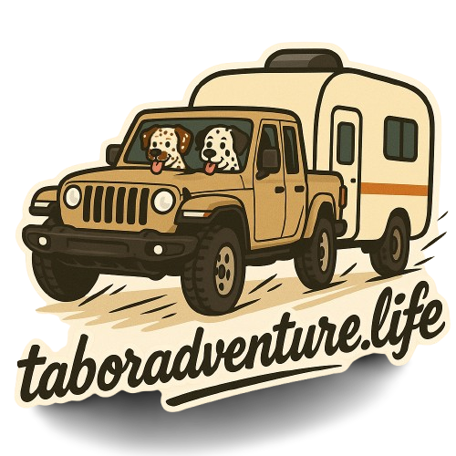 jeep pulling camper cartoon